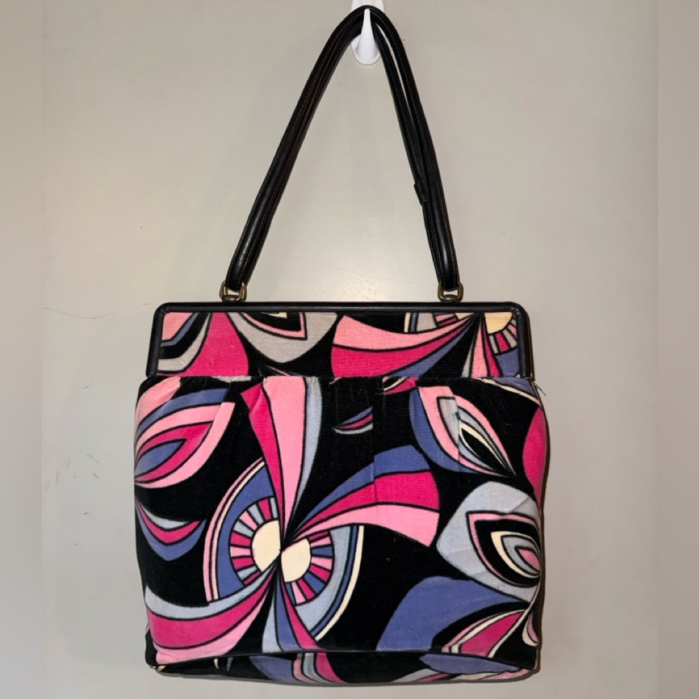 Vintage Empress Velvet Multicolor Patterned Women's Handbag Purse